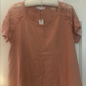 Cute Apricot Crop Lace Top In Size XL By Coco + Jamieson